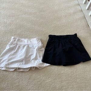All in Motion bundle of 2 white and black Athletic Skorts